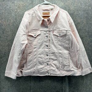 Levi’s Jacket Women 3X Pink Trucker Denim Cotton Casual Cotton Twill Biker
